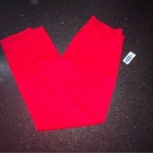 NWT OLD NAVY RED STRETCH CHINO CROPPED PANTS SZ 8